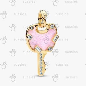 Pandora Opalescent Pink Love Key Large Dangle Charm